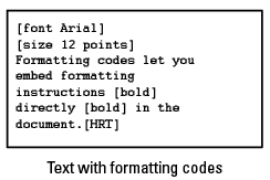Codes let you embed formatting information in a document