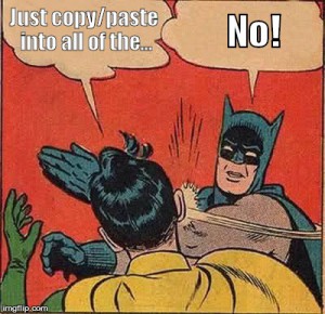 Batman slapping Robin; XML marketing content can help you break the copy/paste habit