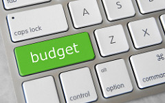 Keyword with green "Budget" key in place of regular Shift key.