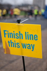 Finish line this way sign